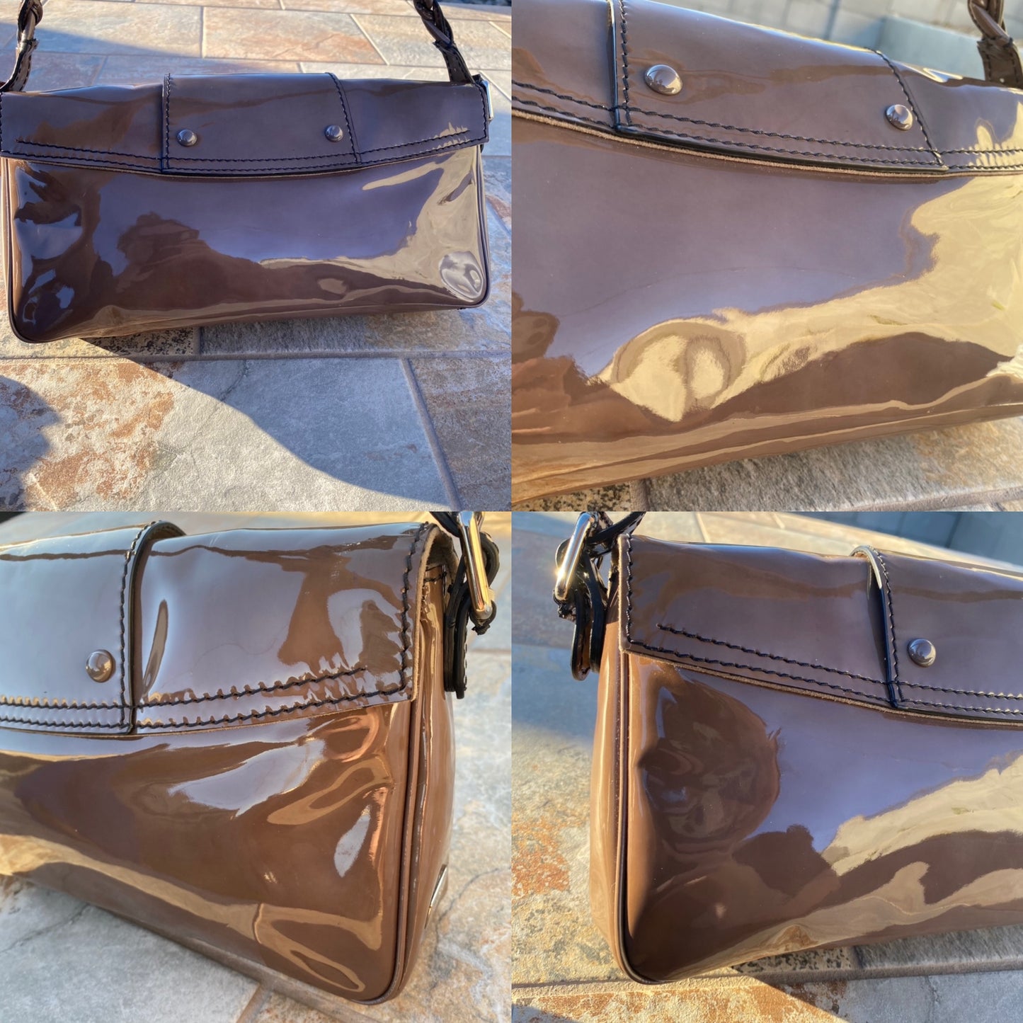 Valentino Garavani Patent Leather Histoire Flap Shoulder Bag