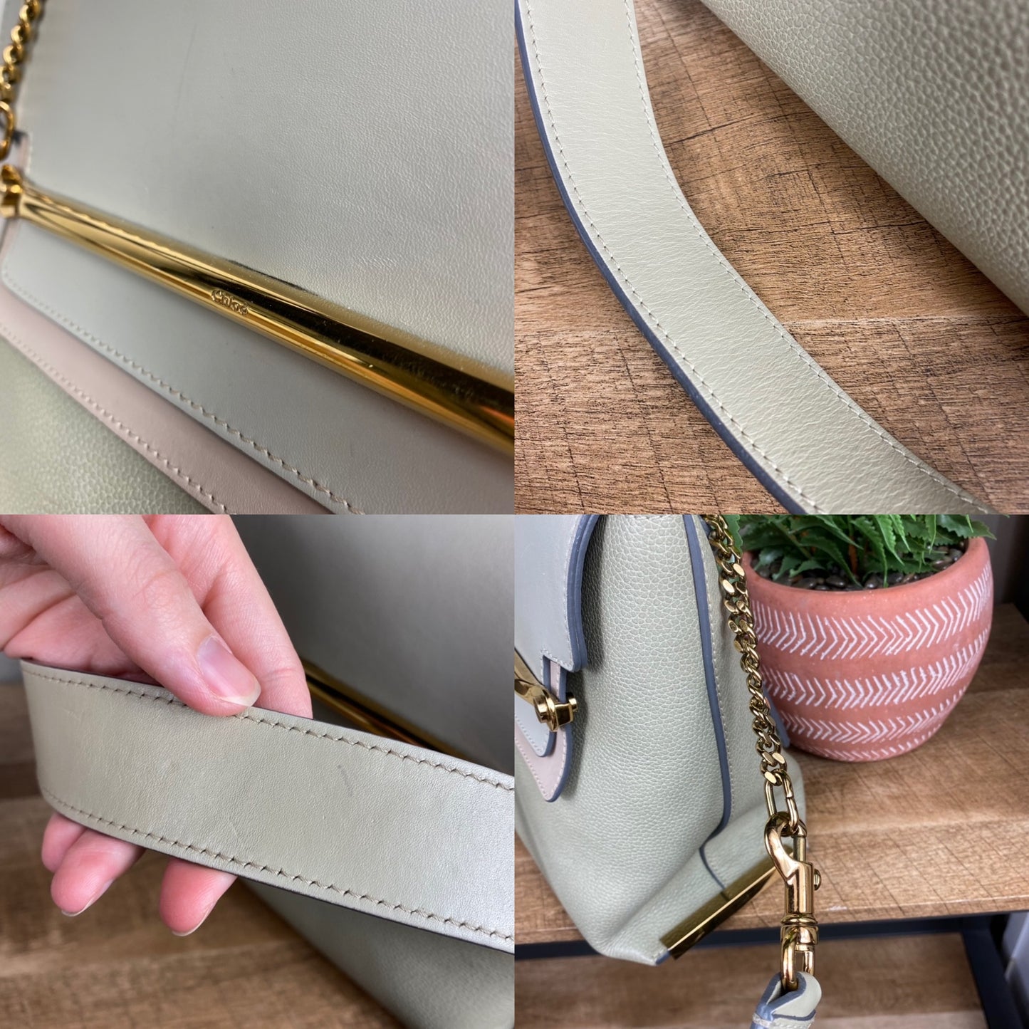 Chloé Large Clare Leather Shoulder Bag