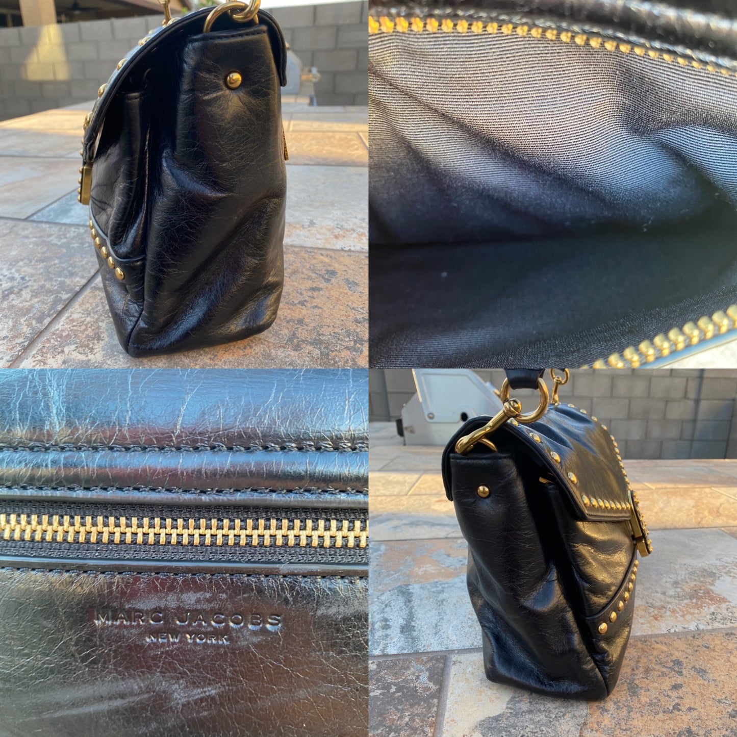 Marc Jacobs Black Studded Envelope Crossbody