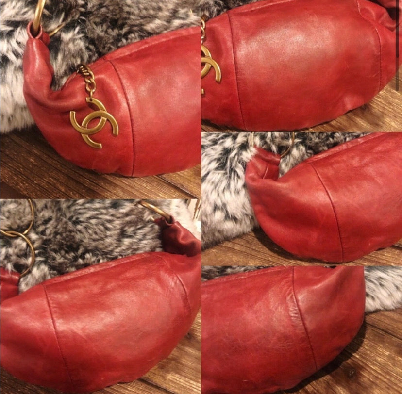 Chanel Lambskin Leather Ring Chain Mini Hobo Bag