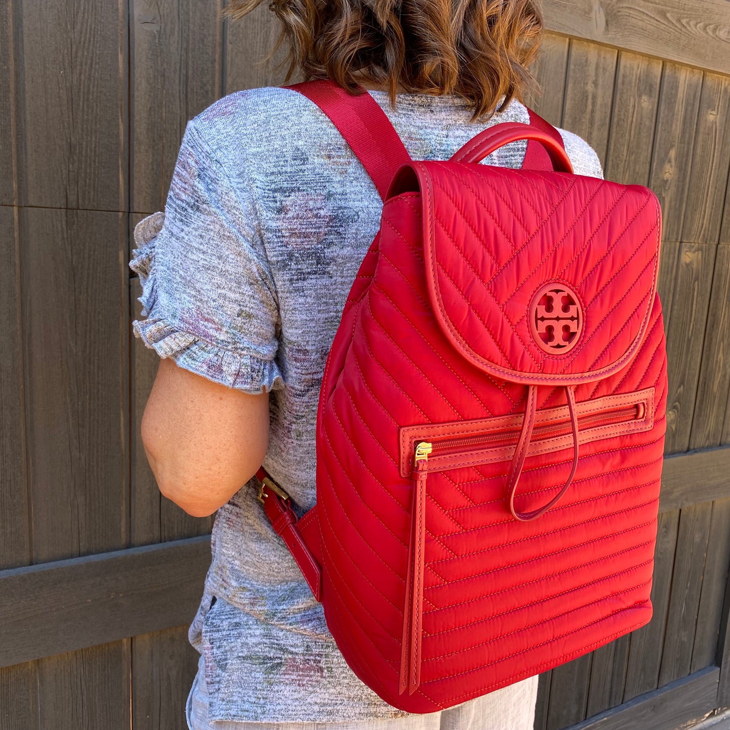 Tory Burch Quilted Nylon Backpack