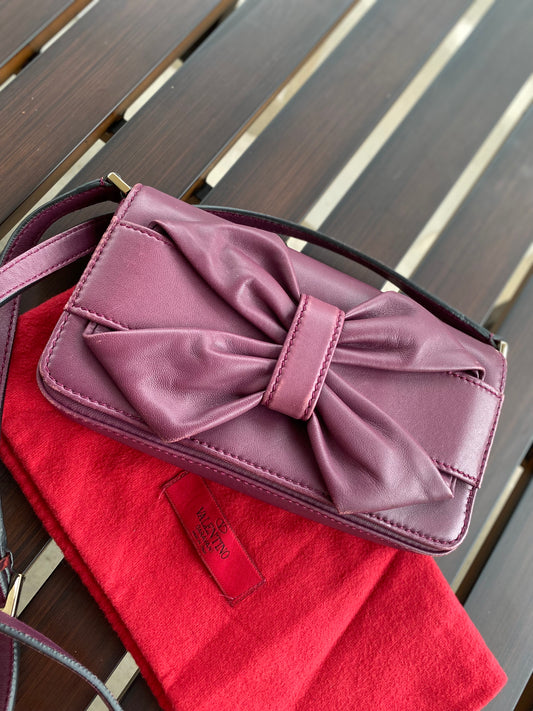 Valentino Garavani Leather Bow Crossbody Bag
