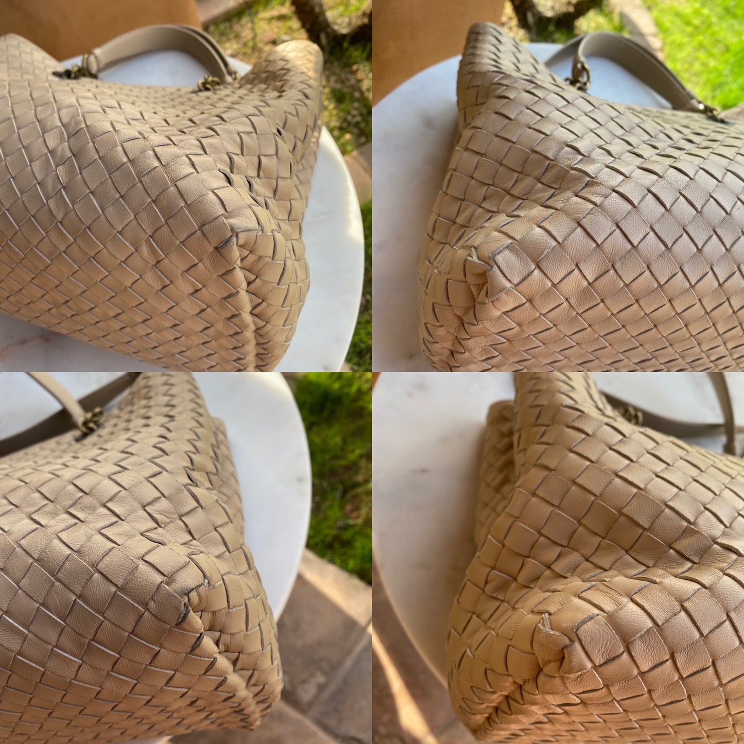 Bottega Veneta Intrecciato Double Chain Tote Shoulder Bag
