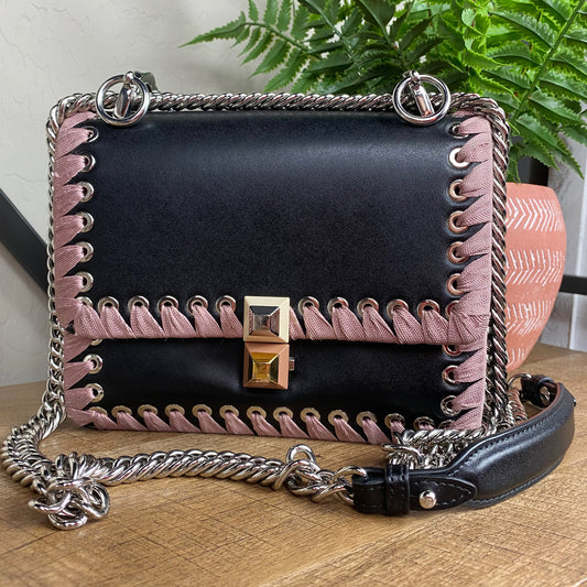 Fendi Kan Ribbon Whipstitch Small Shoulder Bag