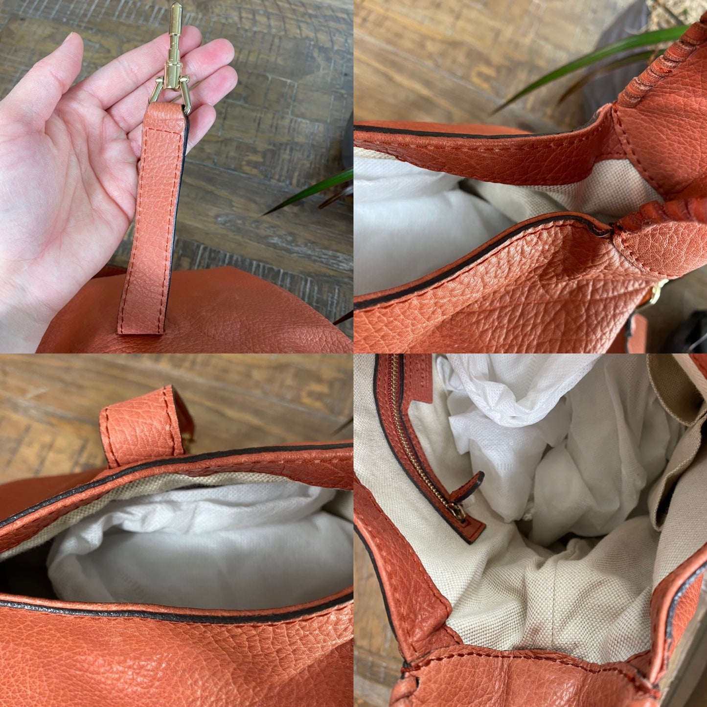 Gucci New Jackie Bamboo Whipstitch Hobo Bag