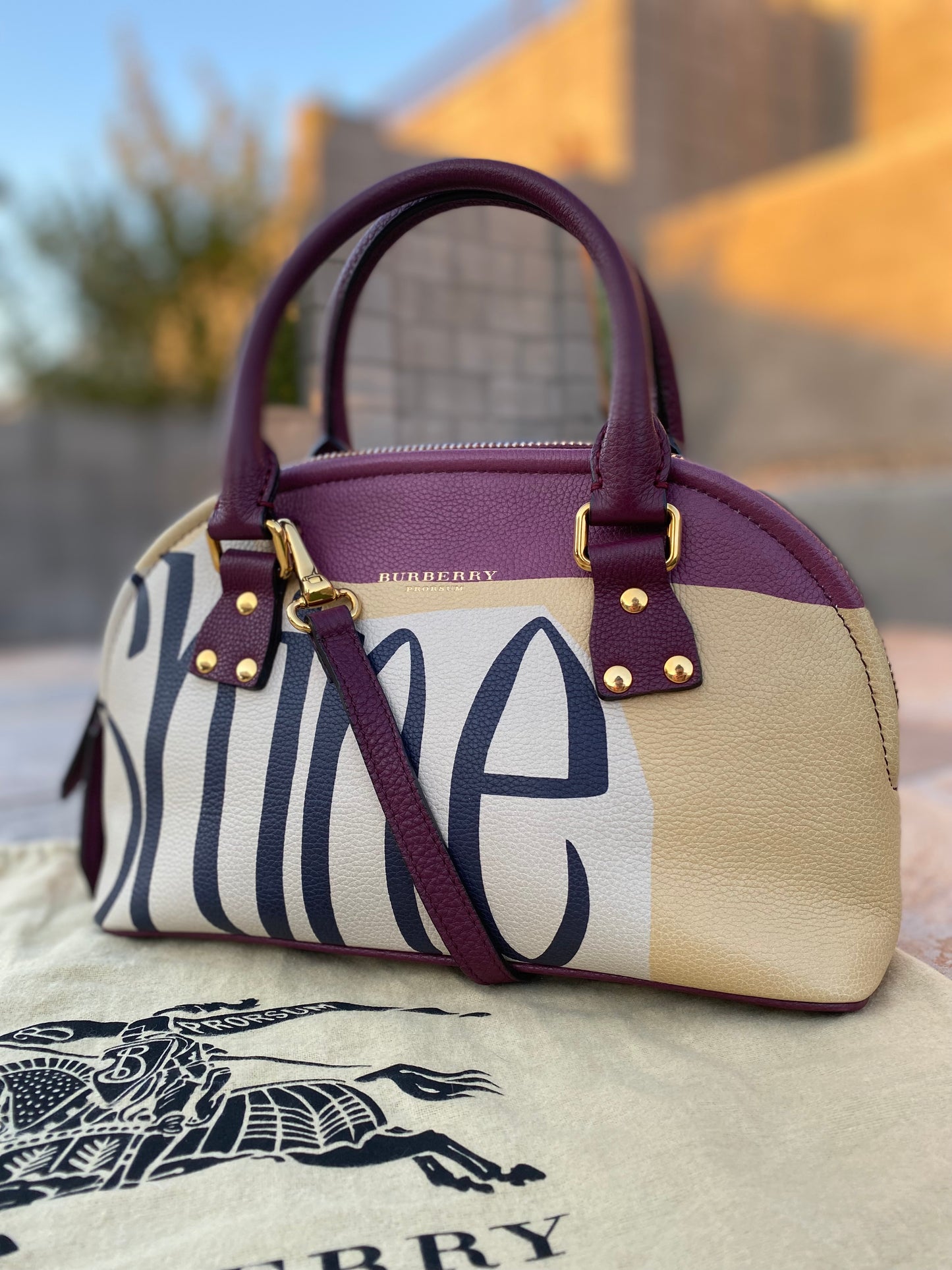 Burberry Prorsum Calfskin Rain or Shine Bloomsbury Satchel