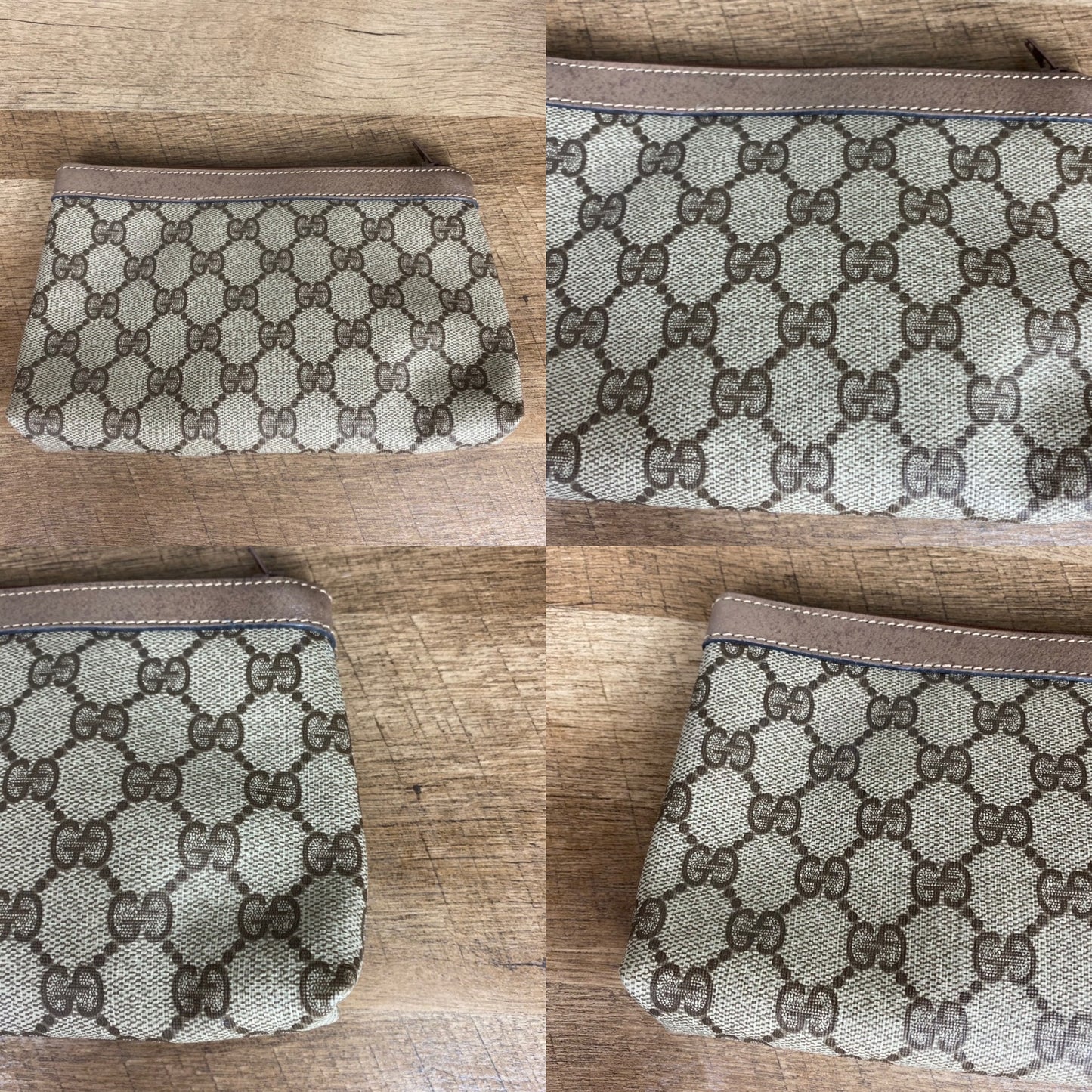 Gucci 1970s Vintage Monogram Cosmetic Pouch
