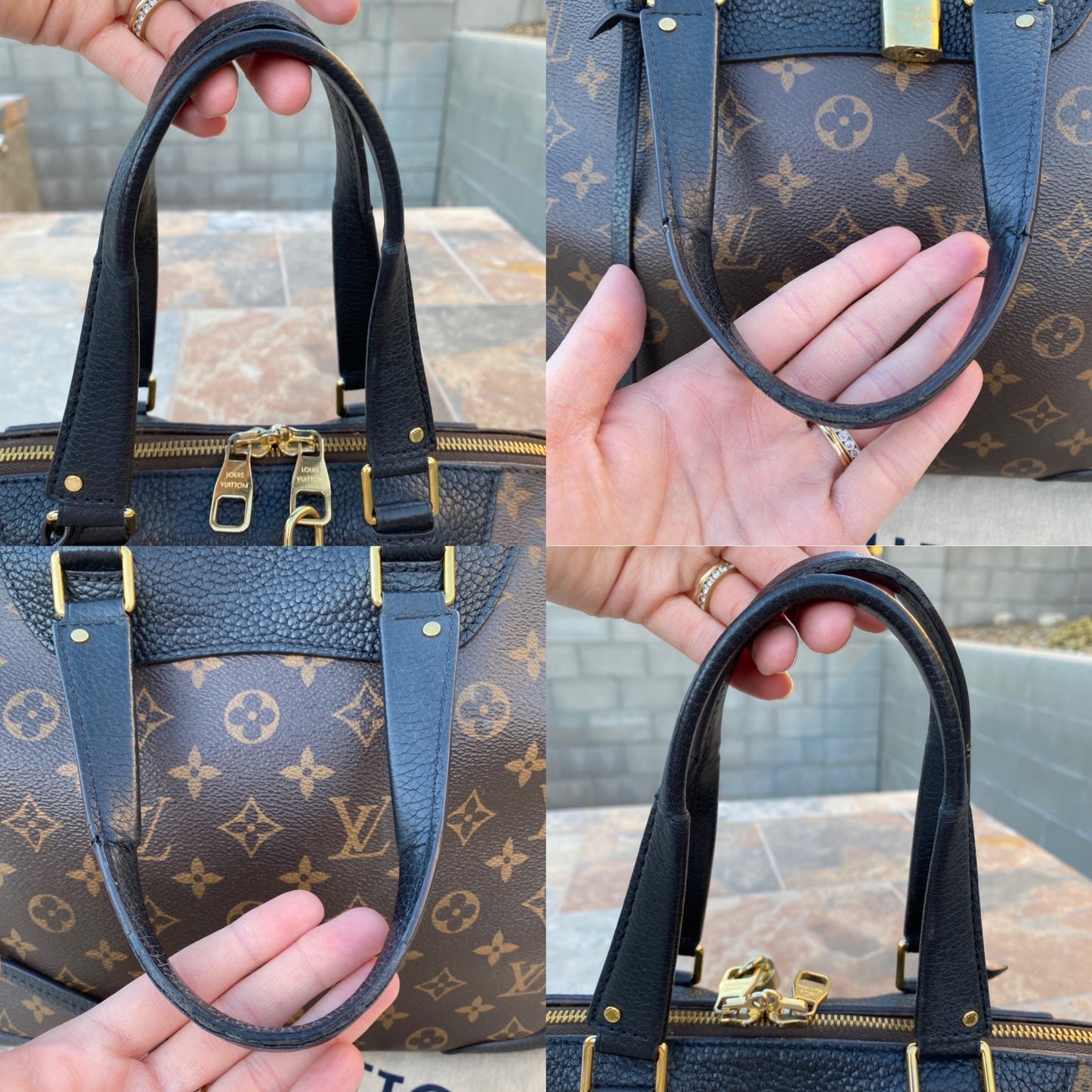 Louis Vuitton Leather and Monogram Canvas Retiro NM