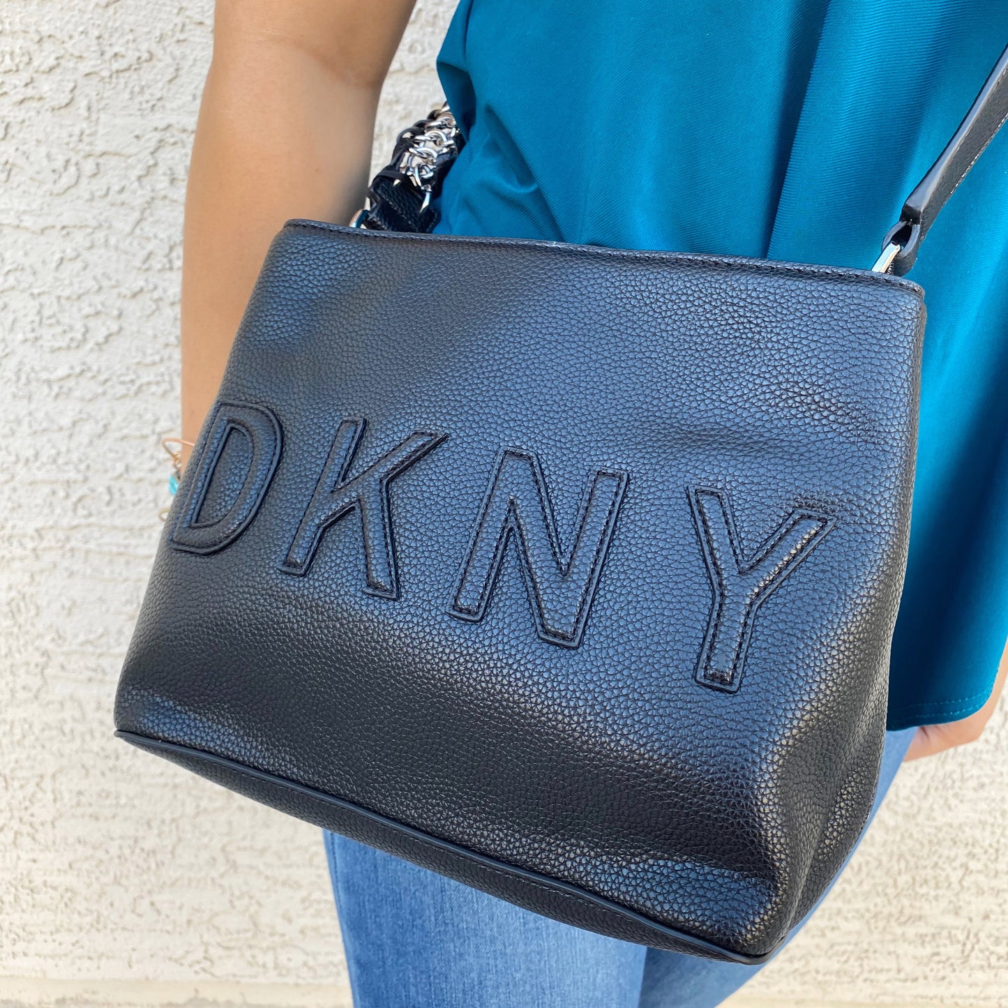 DKNY Irvington Bucket Hobo Vegan Leather Bag