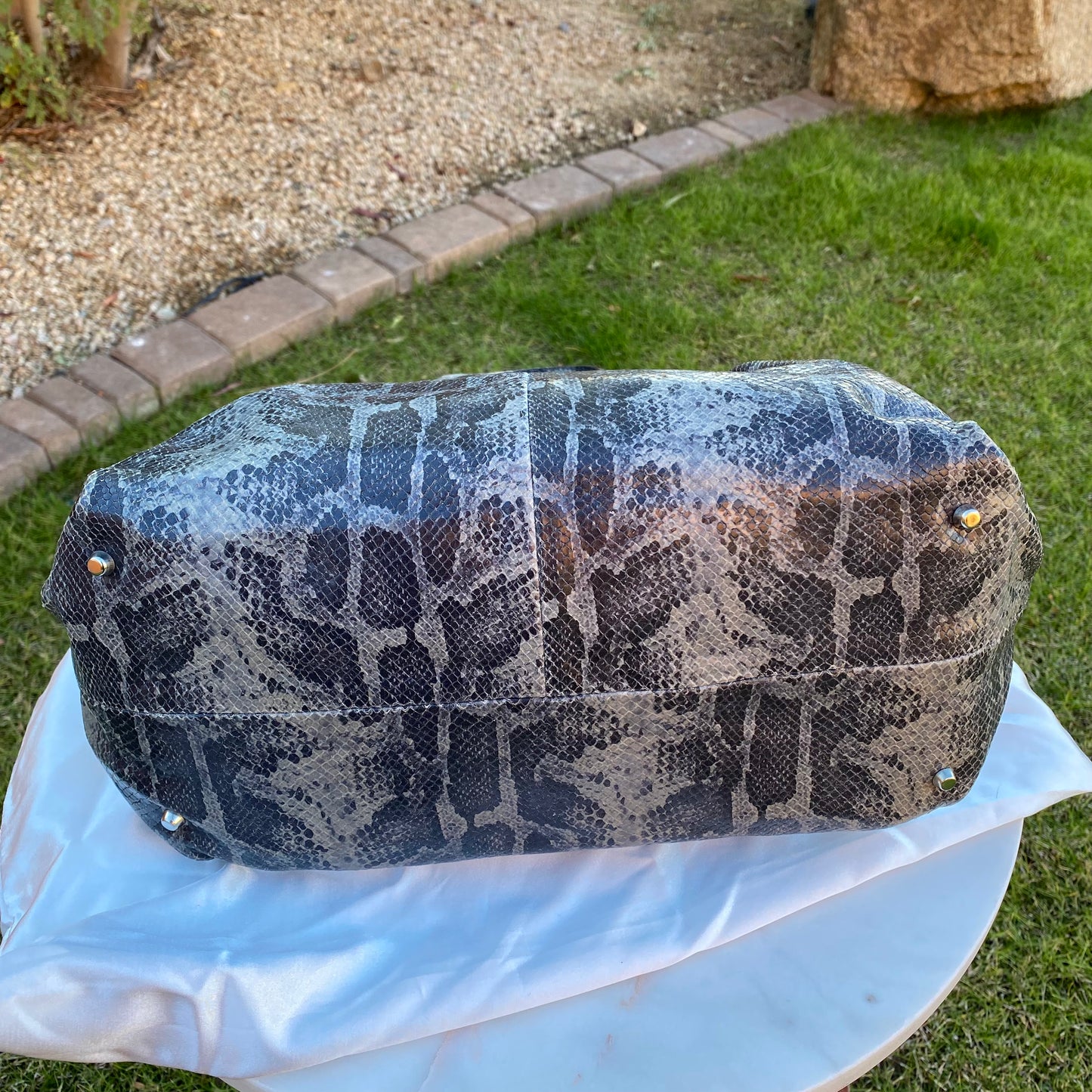 Furla Snakeskin Embossed Leather Bag