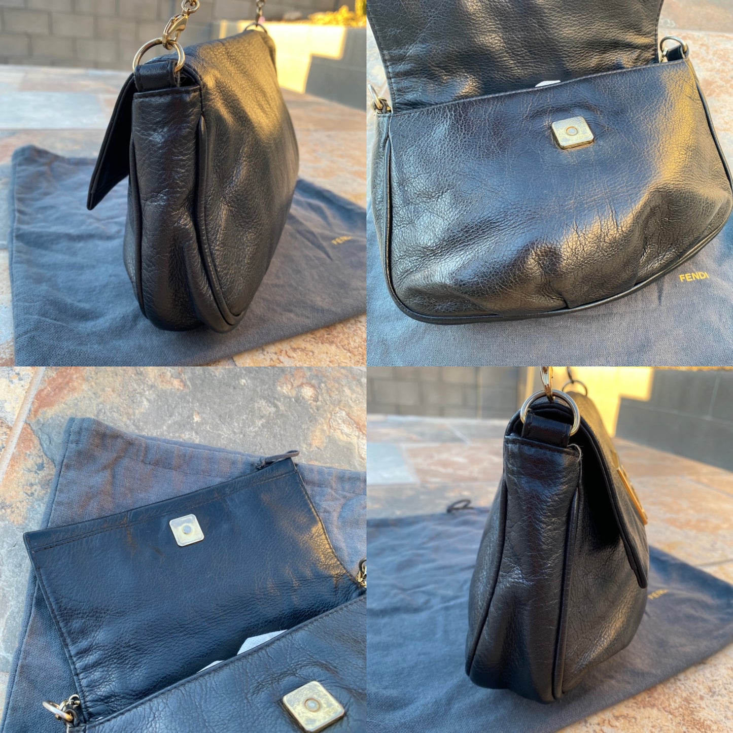 Fendi Fendista Pochette Leather Crossbody Bag