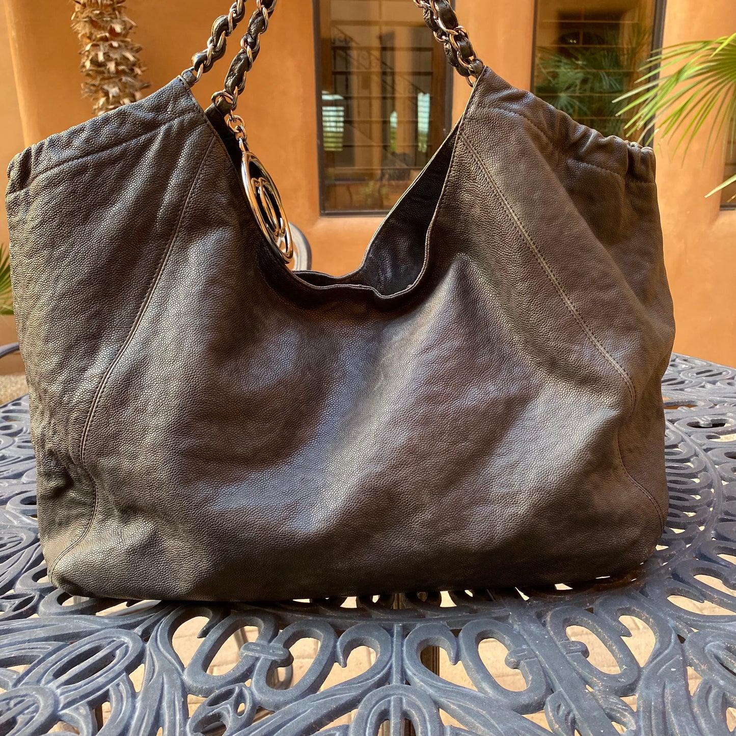 Chanel XL Coco Cabas Distressed Caviar Leather Tote