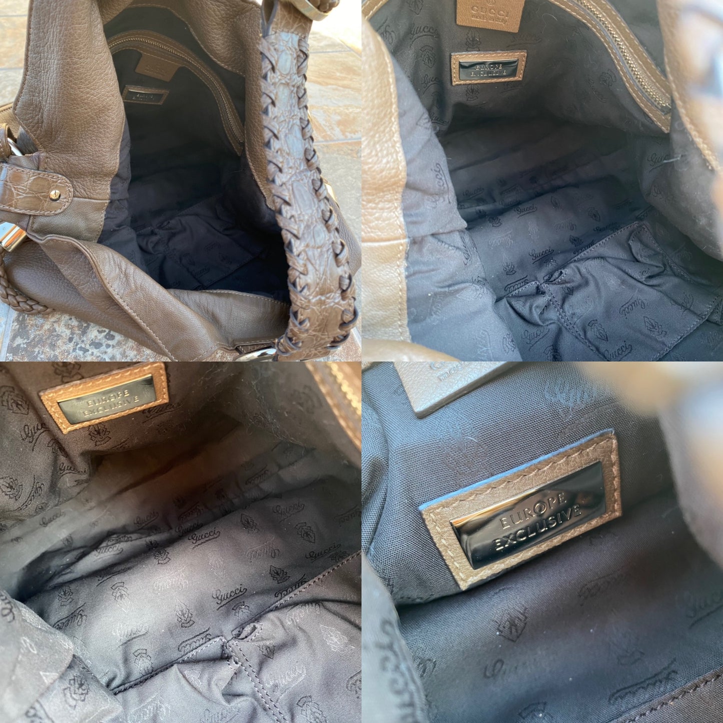 Gucci Europe Exclusive Alligator Trimmed G Wave Hobo