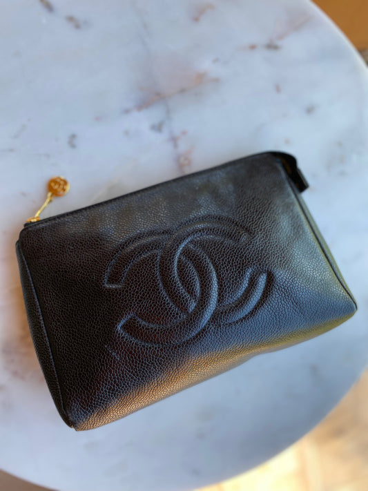 Chanel Caviar Timeless CC Cosmetic Pouch