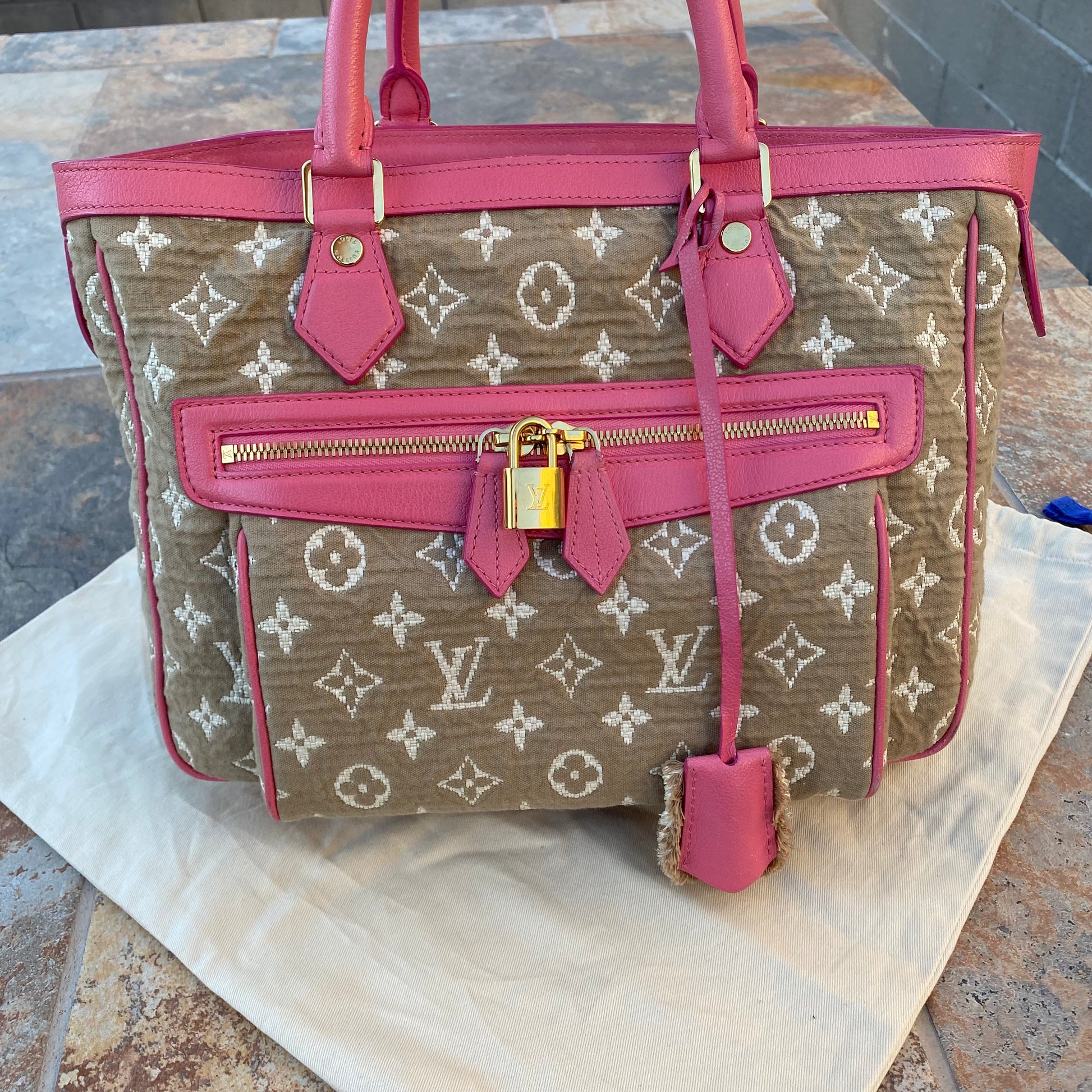 Louis Vuitton Limited Edition Rose Monogram Sabbia Cabas MM Handbag -  Yoogi's Closet