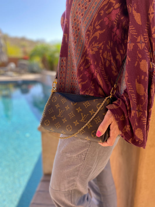 Louis Vuitton Monogram Pallas Clutch Crossbody