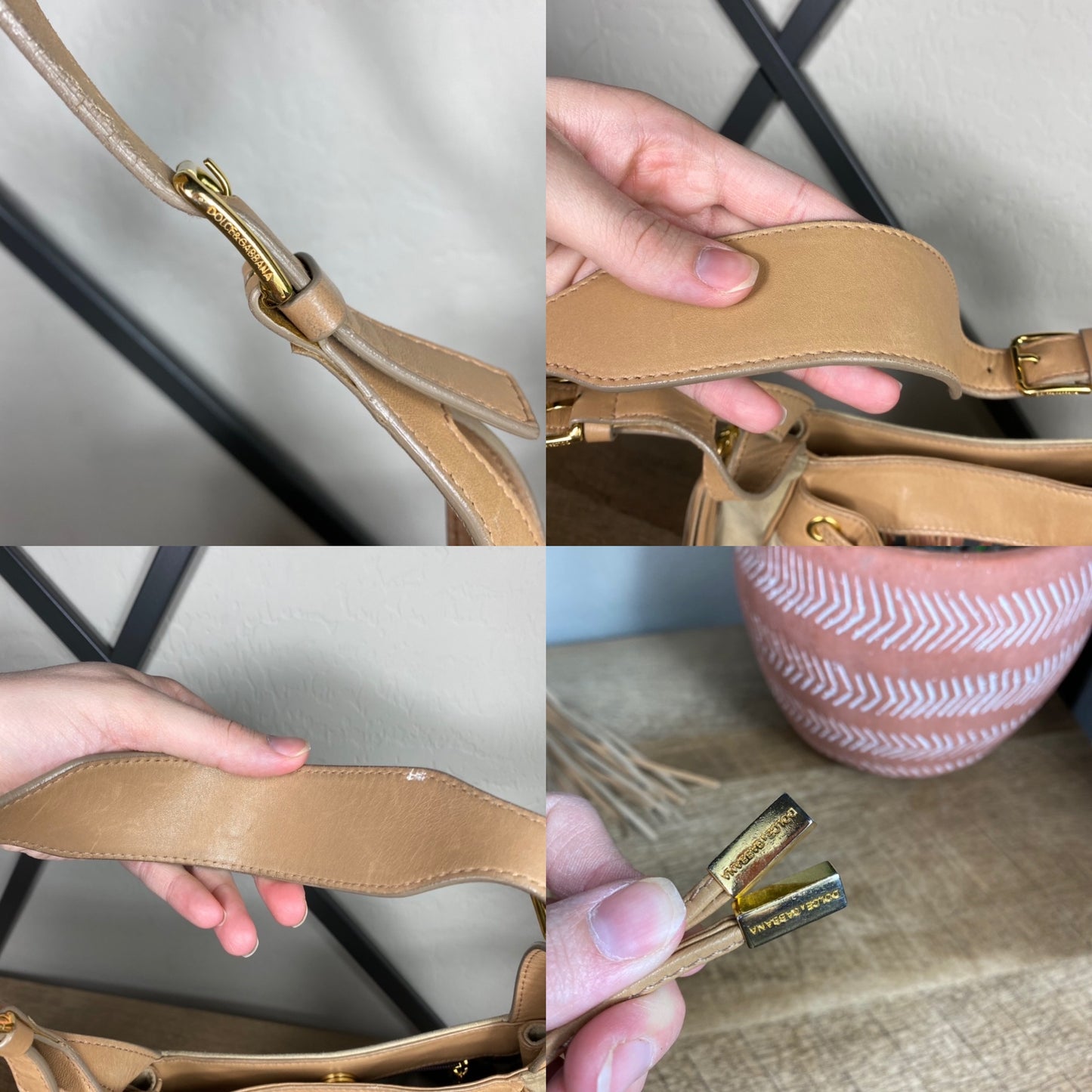 Dolce & Gabbana Suede Drawstring Tassel Bag