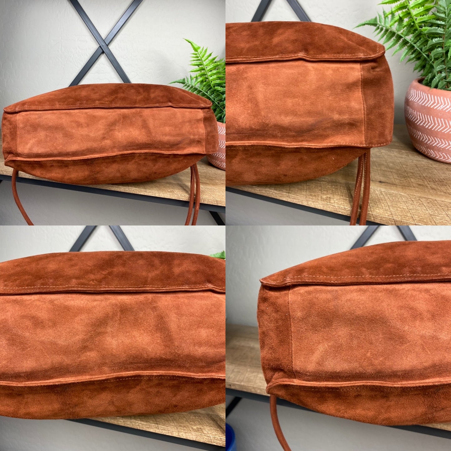 Bottega Veneta Vintage Suede Fold Frame Bag