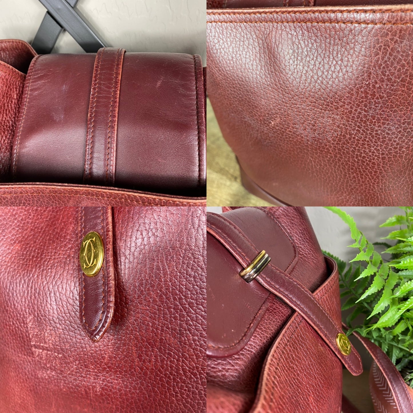 Cartier Bordeaux North South Leather Crossbody