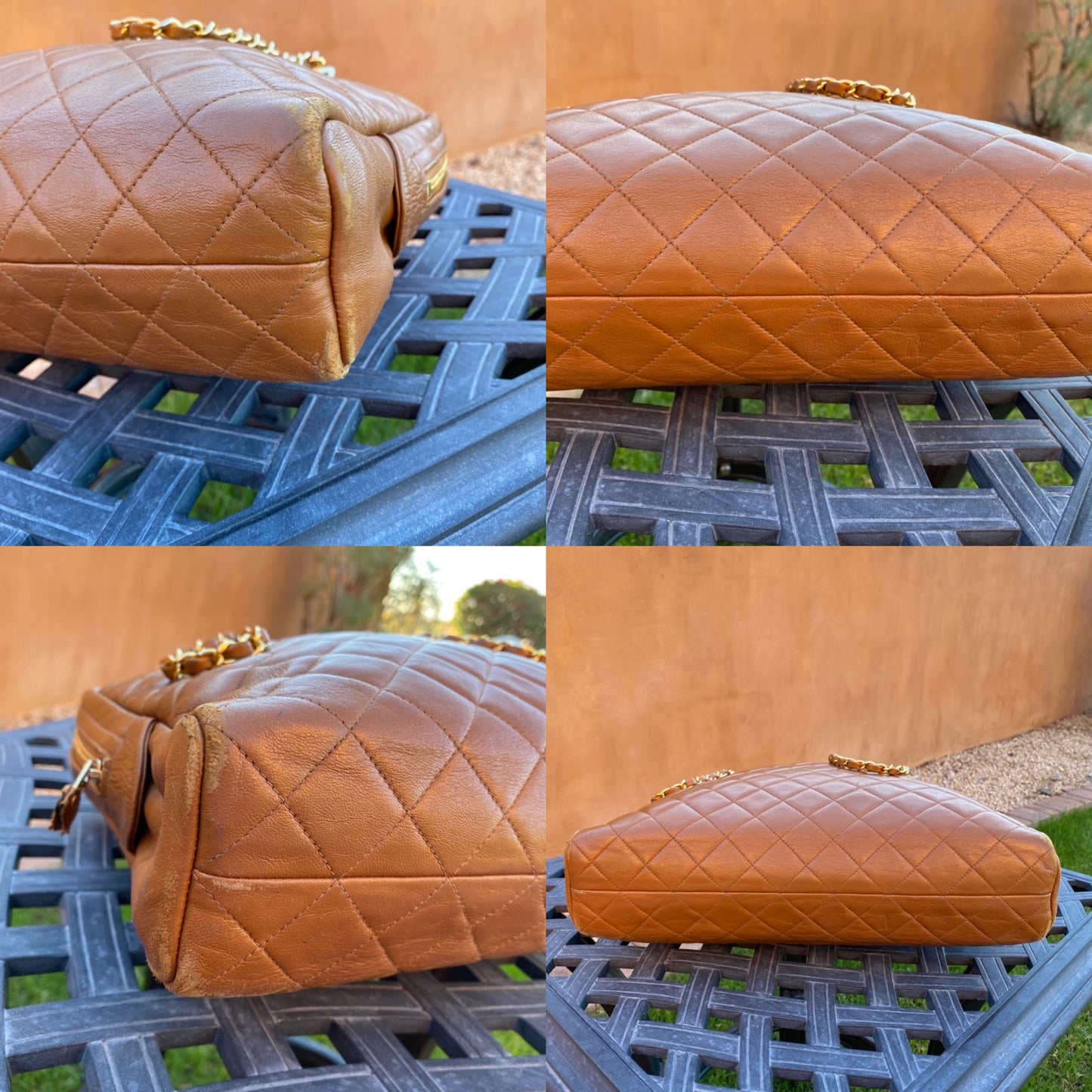 Chanel Vintage Quilted Chain Leather Shoulder Bag