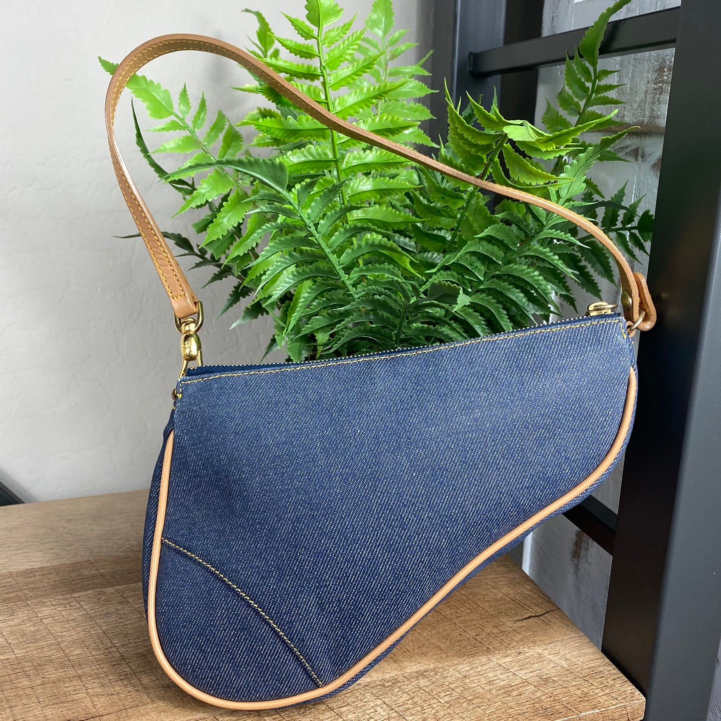 Dior Vintage Denim Saddle Mini Pochette