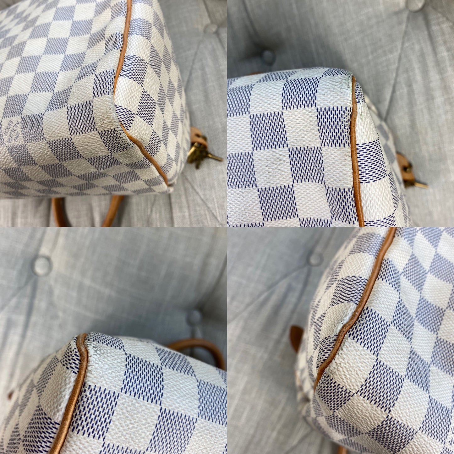 Louis Vuitton Azur Speedy 30 Satchel