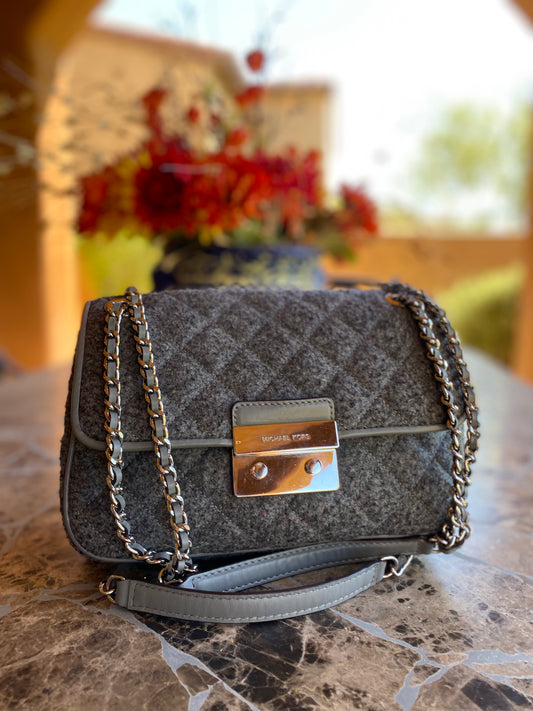 Michael Kors Chain Wool Shoulder Bag