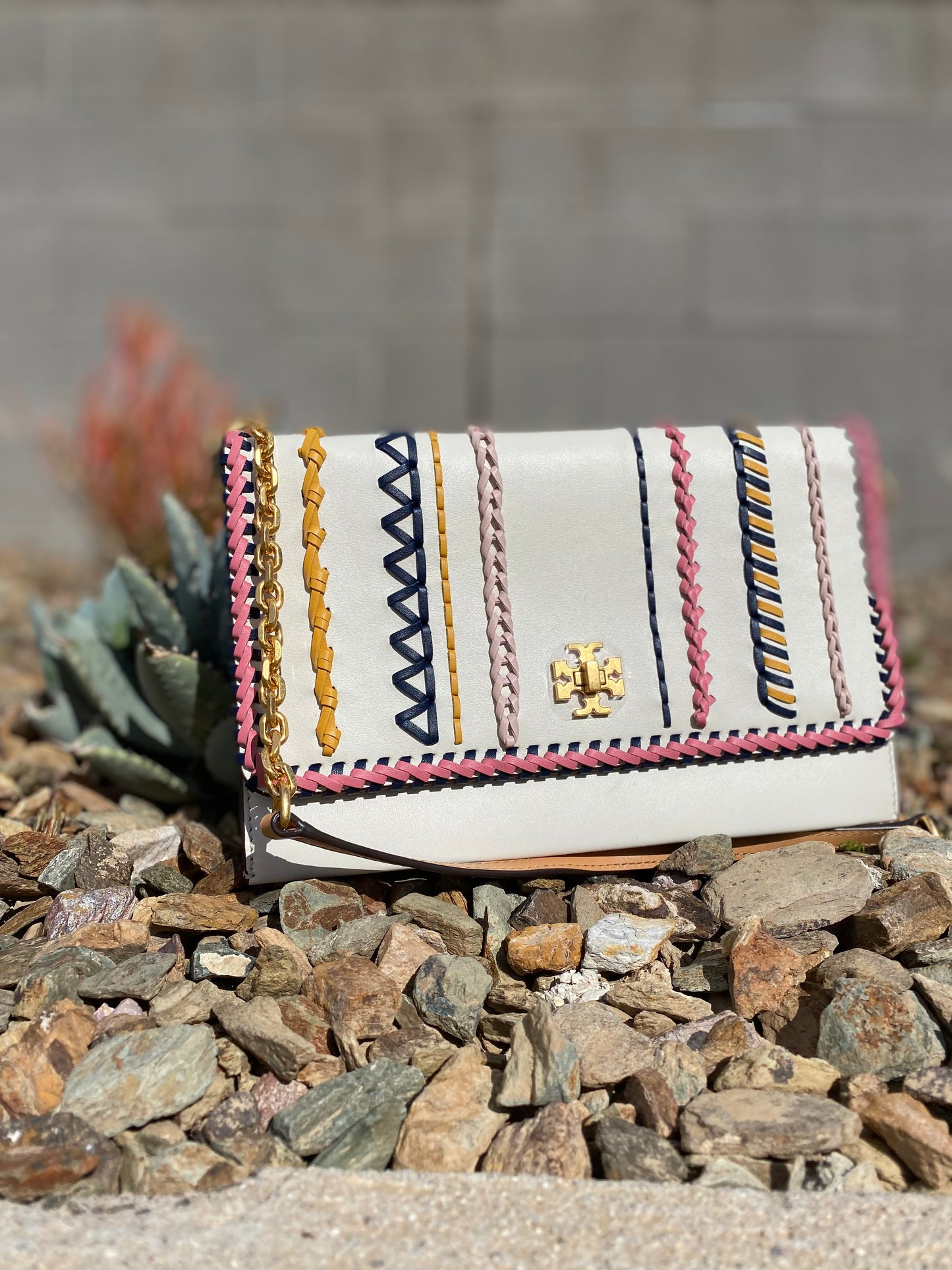 Tory Burch Kira Whipstitch Clutch Shoulder Bag