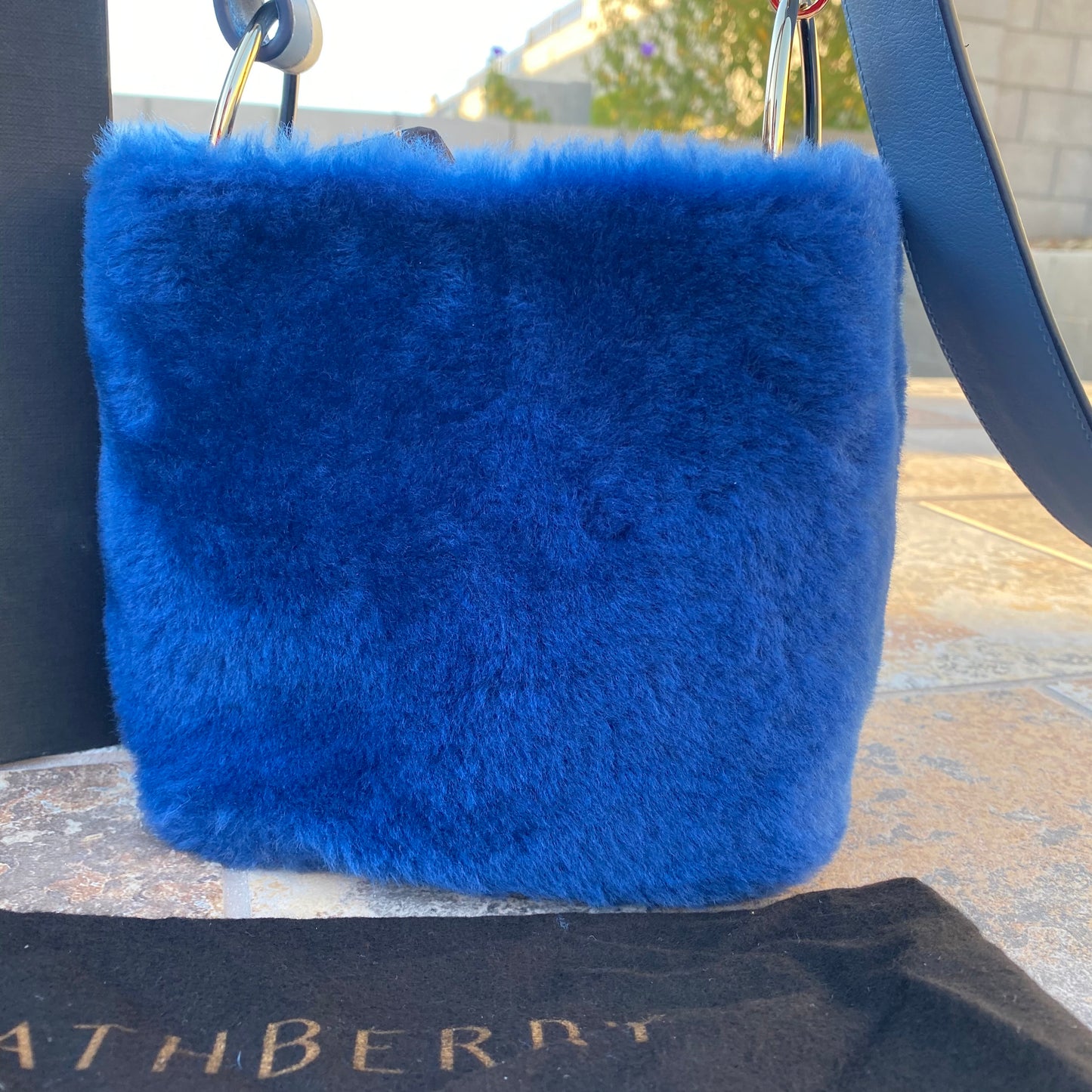 Strathberry Lana Nano Shearling Bucket Bag