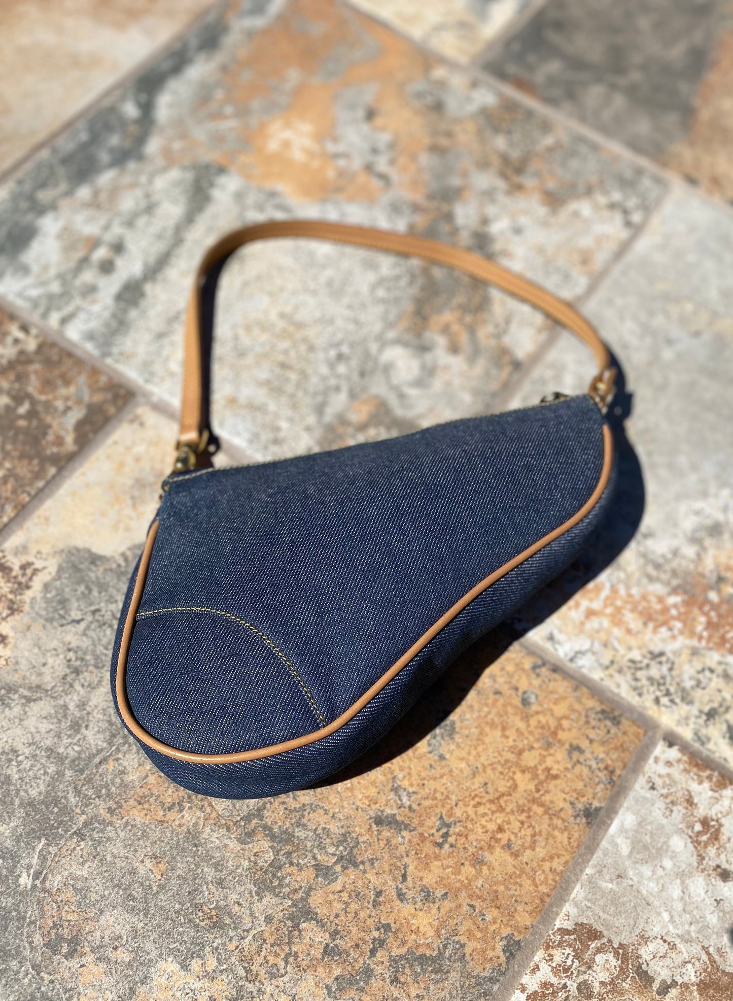 Dior Vintage Denim Saddle Mini Pochette