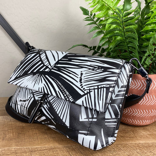 Elizabeth and James Lambskin Palm Leaf Crossbody Bag