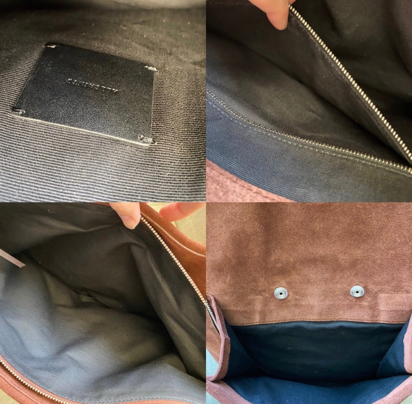 All Saints Fleur De Lis Suede Leather Tote