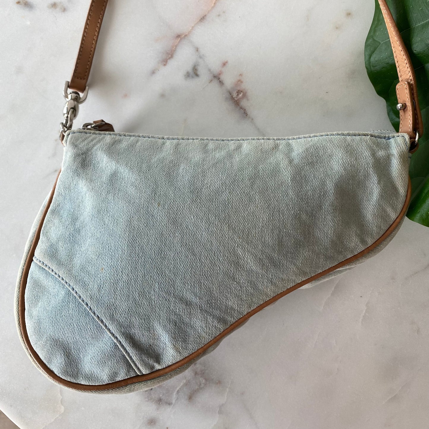 Dior Vintage Denim Saddle Pochette Bag