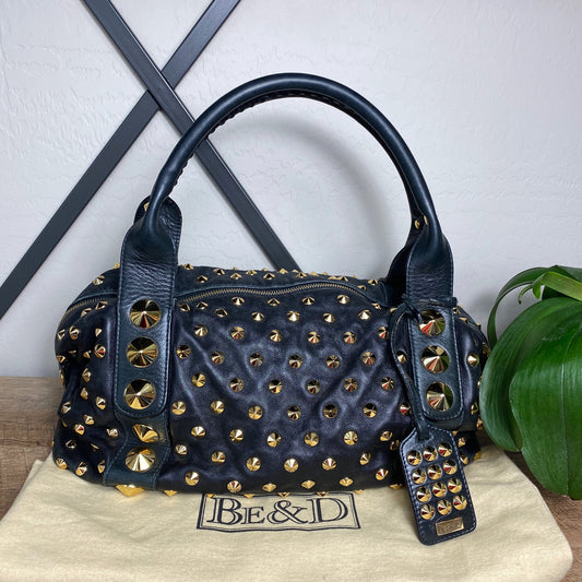 Be&D Garbo Studded Lamb Leather Satchel