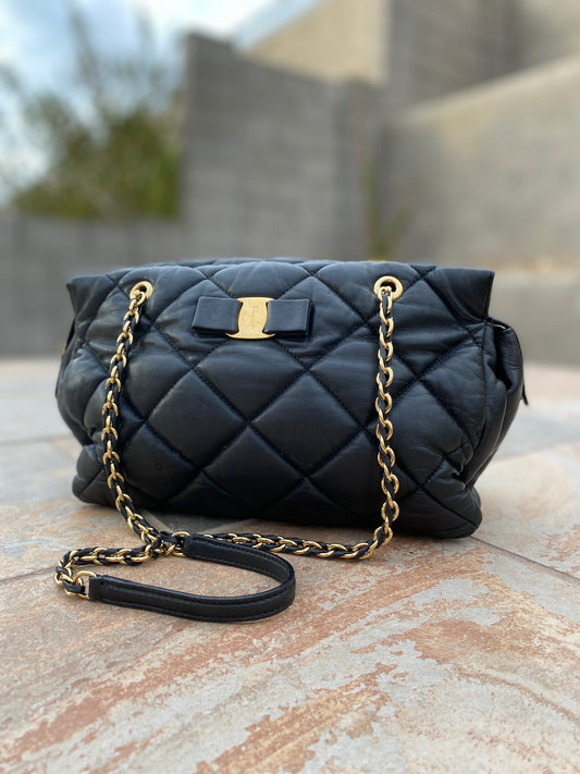 Salvatore Ferragamo Ginette Quilted Leather Shoulder Bag