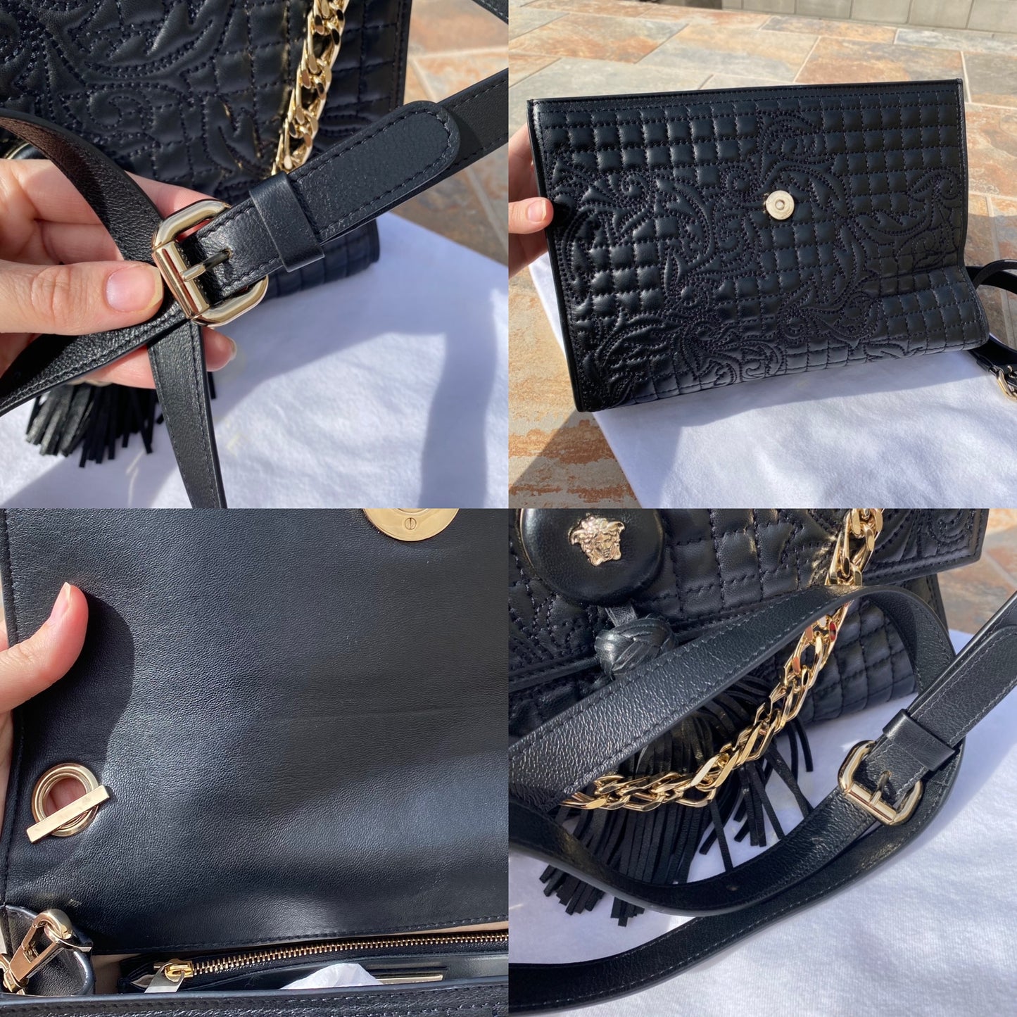 Versace Vanitas Quilted Leather Crossbody Bag