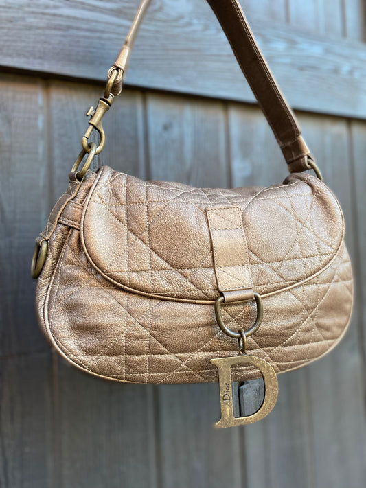 Dior Vintage Cannage Leather Flap Shoulder Bag