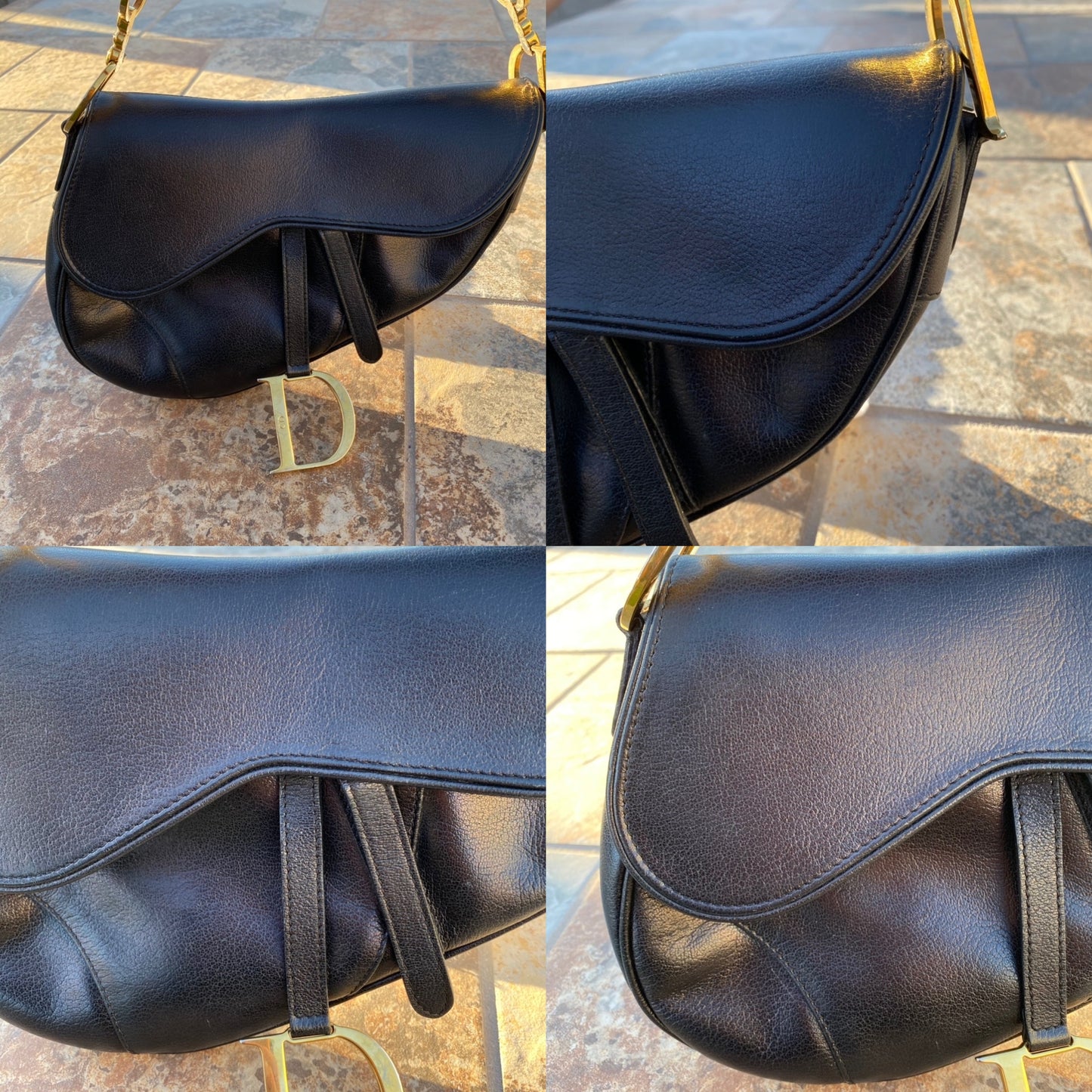 Christian Dior Vintage Leather Saddle Bag