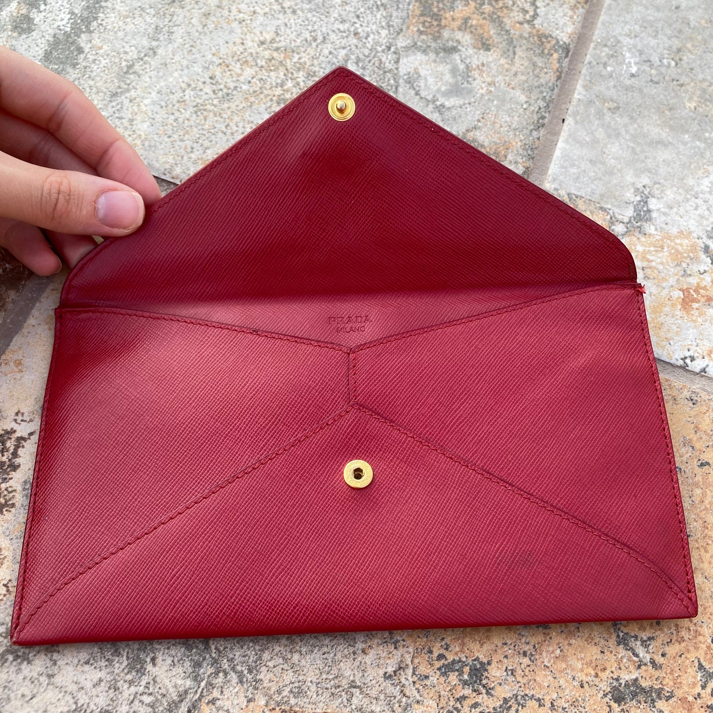 Prada Saffiano Leather Envelope Wallet