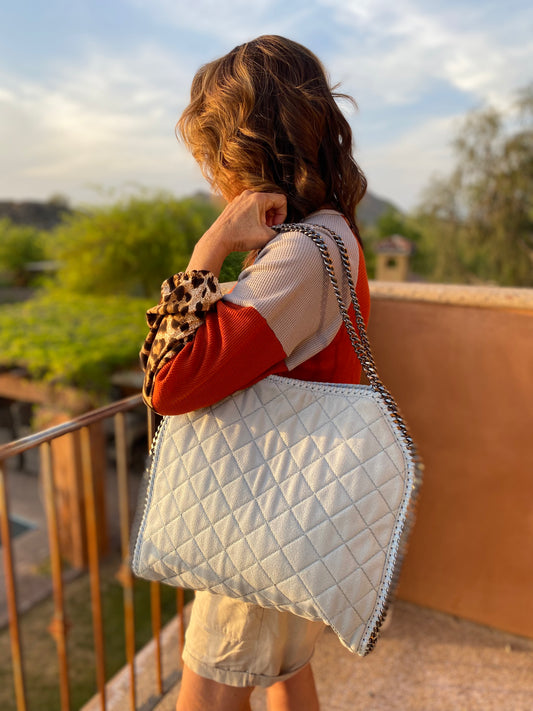 Stella McCartney Quilted Vegan Suede Falabella Shoulder Bag