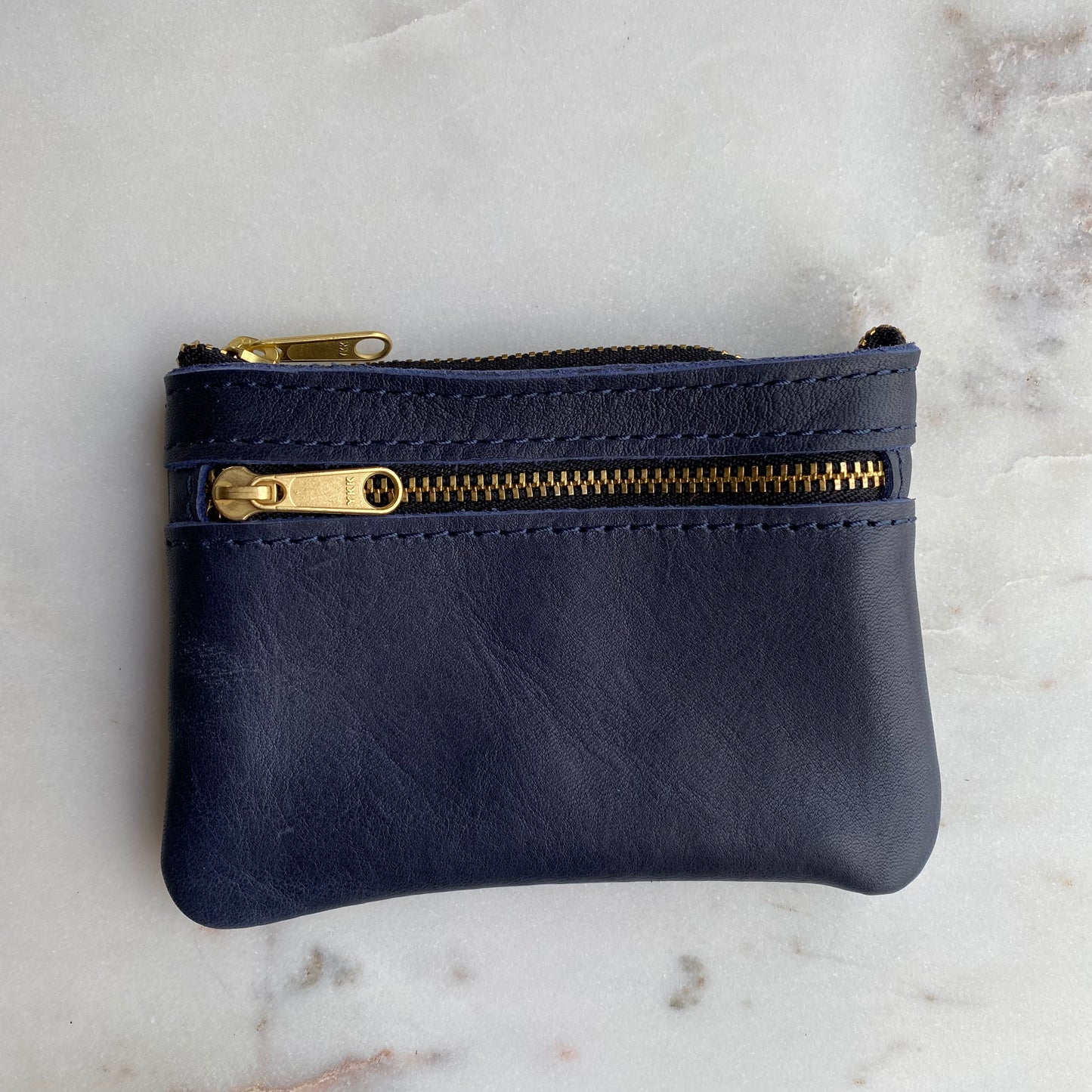 Portland Leather Midnight Zipper Coin Pouch Wallet