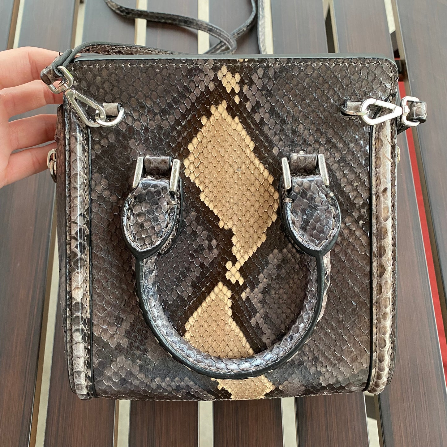 Alexander McQueen Python Mini Heroine Crossbody