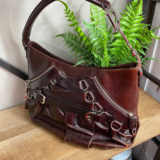 Christian Dior Leather Ballet Corset Shoulder Bag