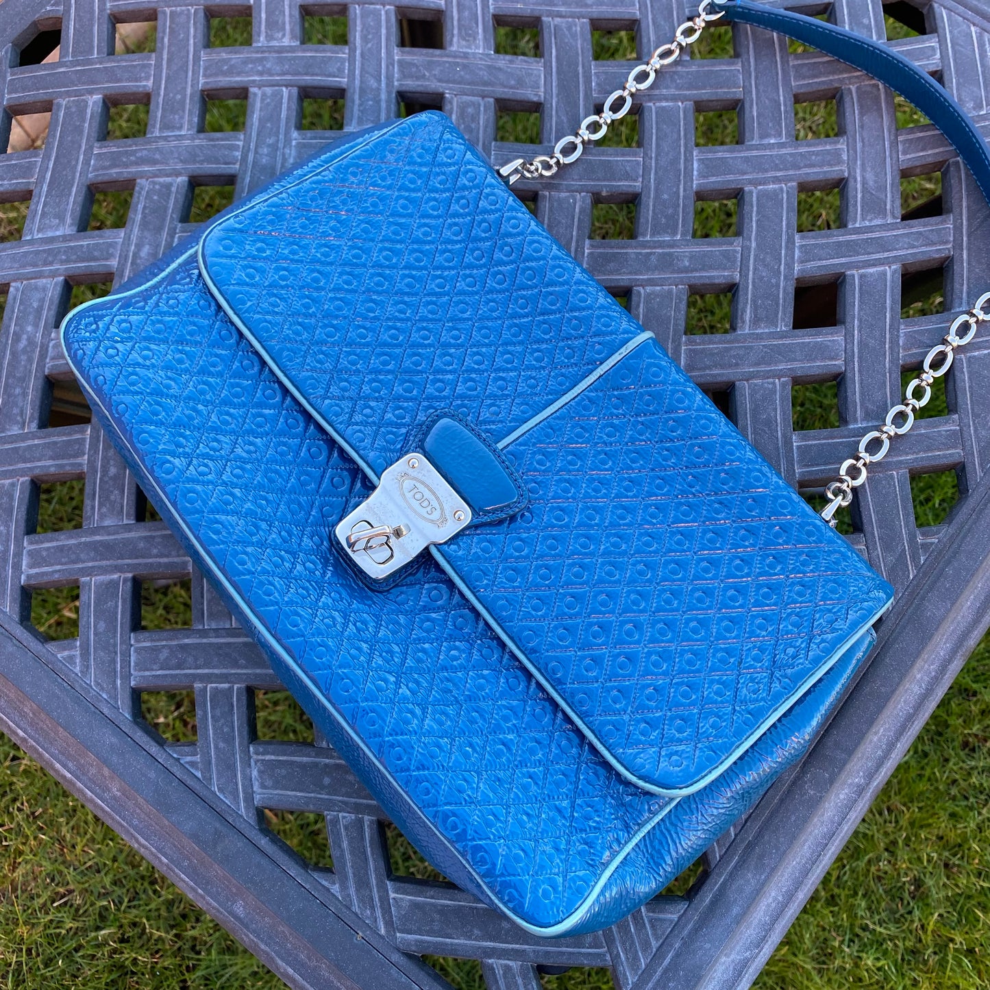 Tod's Signature Embossed Leather Flap Shoulder Bag