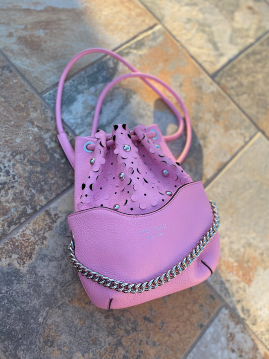 Meli Melo Hetty Peony Pink Daisy Laser Cut Bucket Bag