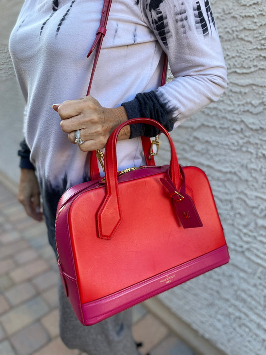 Louis Vuitton Dora MM Leather Satchel