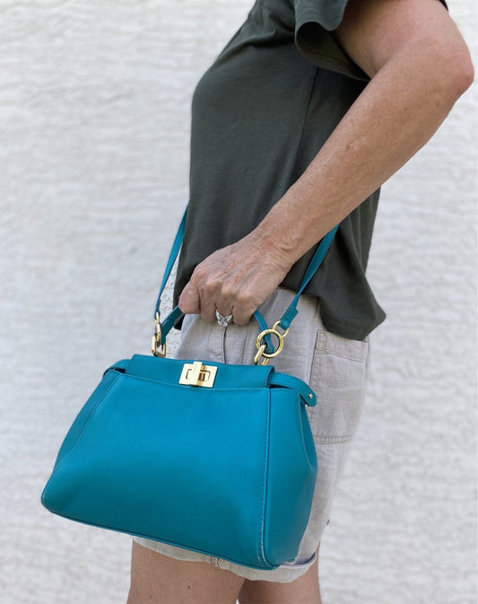 Fendi Mini Peekaboo Leather Crossbody