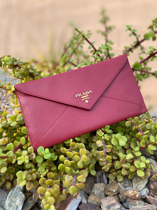 Prada Saffiano Leather Envelope Wallet