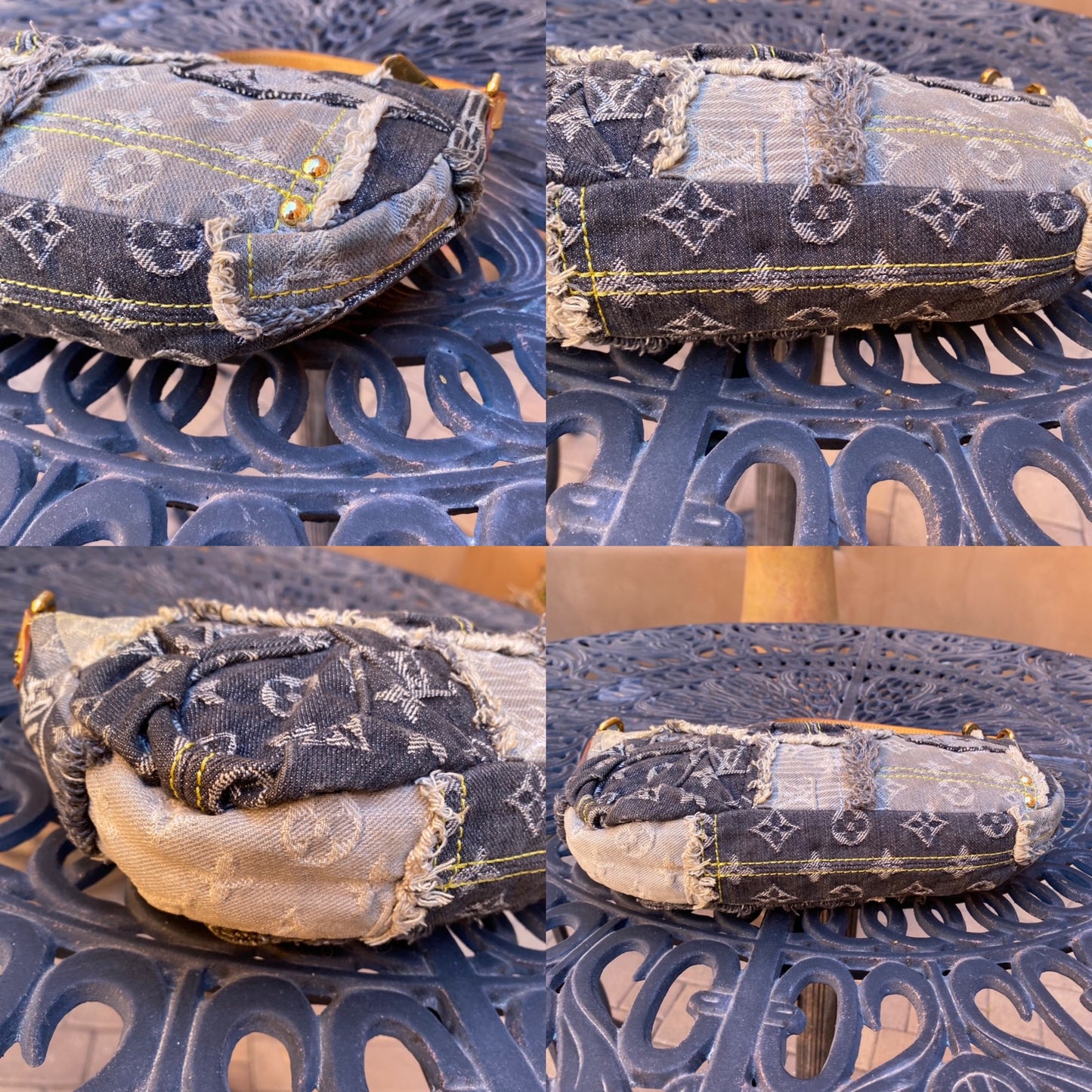 Louis Vuitton Denim Patchwork Pouchy Shoulder Bag