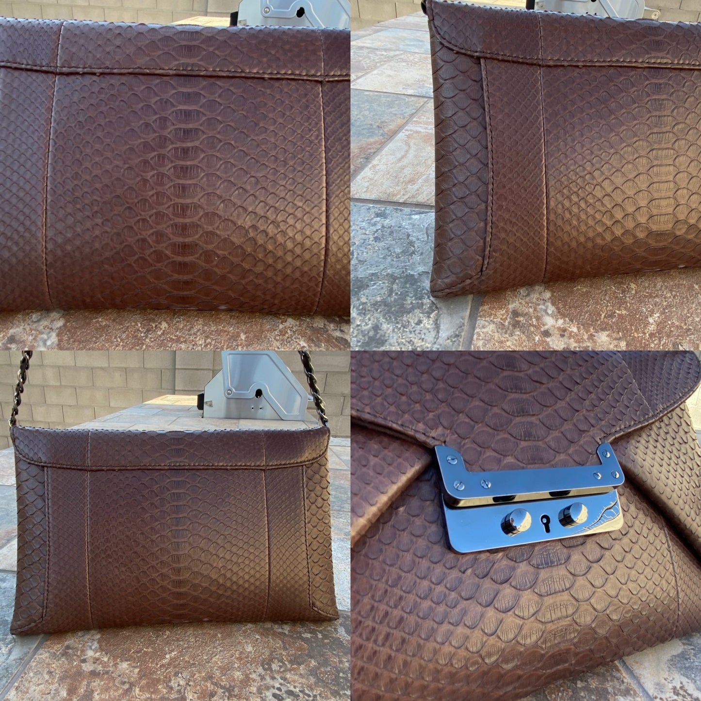 VBH Privé Python Leather Envelope Shoulder Bag